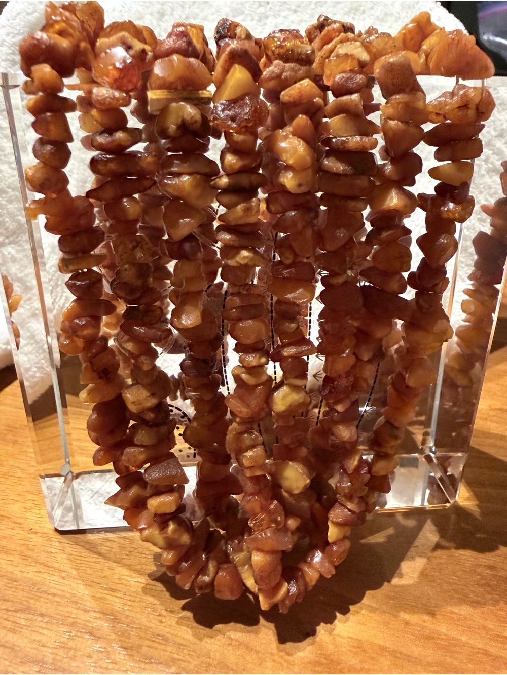 Vintage  Baltic amber chip necklace, 76” long